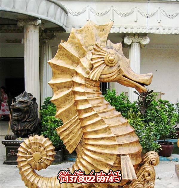 海馬玻璃鋼雕塑，創(chuàng)意林里擺放裝飾