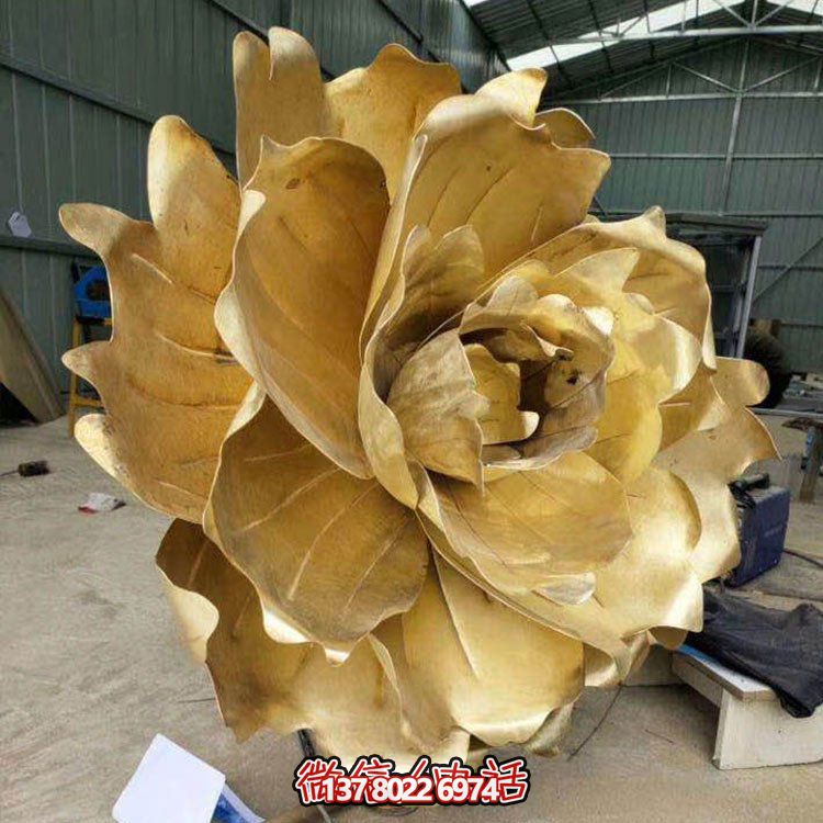 不銹鋼蓮花擺件，彩繪噴漆外觀