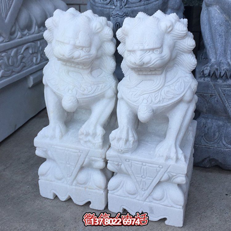獅子雕塑，戶外園林庭院門口擺放鎮宅獅子