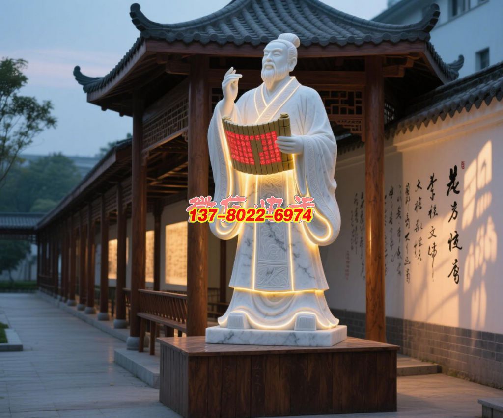 先賢執(zhí)簡傳道啟文脈——人物石材雕塑